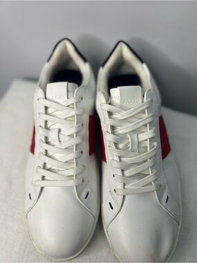 ALDO White Sneakers with Red Side Panels
